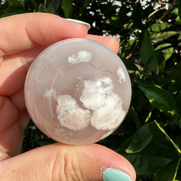 Translucent Flower Agate Sphere - Picture 7 of 9